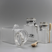 Emballage givré vide de 100ml 230ml 330ml sel de bain pot et bouteille en plastique cosmétique avec cuillère