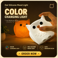 Lampe de chevet LED en silicone en forme d'animal, à intensité variable et commande tactile, pour chambre à coucher et bébé
