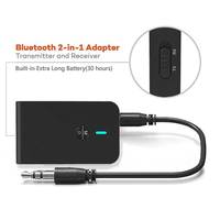 PIX-LINK Adaptador de audio inalámbrico 2 en 1 de 3,5mm Transmisor y receptor 2 en 1 con función ESTÉREO