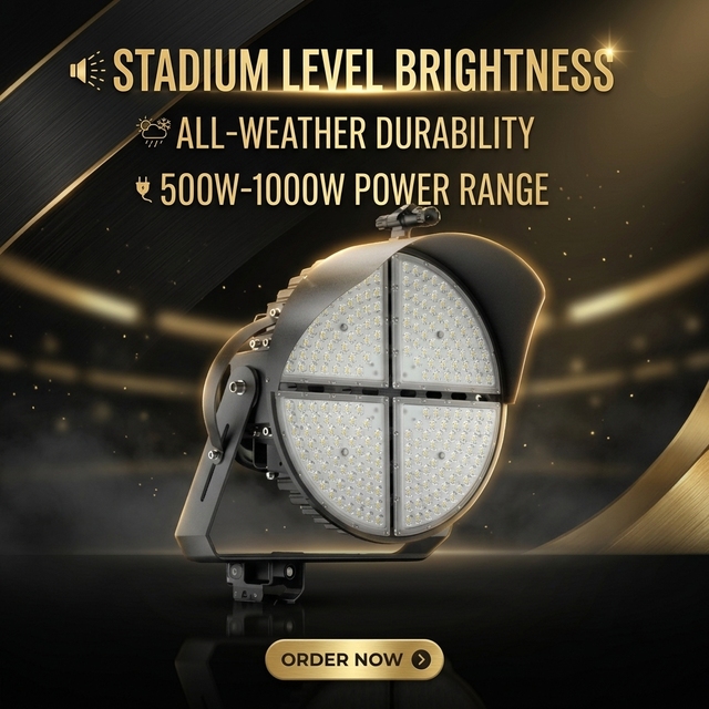 High Lumen Energy-Saving LED Sports Stadium Light 500W 600W 1000W IP66 Waterproof Outdoor LED Sports Field Lighting