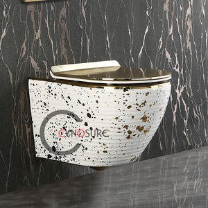 Nouvelle conception de toilettes murales de luxe en céramique, vente en gros - Product Image 6