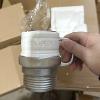 Nouvelle tasse à bougie d'allumage transfrontalière en résine avec revêtement en acier inoxydable