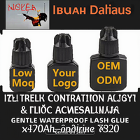 Colle liquide pour extensions de cils, hypo-sensible, résistante à l'eau, sans alcool, séchage rapide, inodore, en flacon