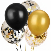Fournitures pour fête de remise de diplôme, ensemble de ballons noirs et dorés, décorations de ballons pour la fête, accessoires pour la fête