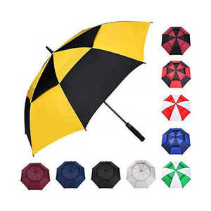 Parapluies de golf en gros avec logo imprimé, poignée en plastique, parapluie de golf droit à 2 couches - Product Image 2