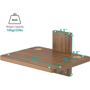Wooden Projector <b>Shelf</b> <b>Wall</b> <b>Mounted</b> 13.8x11x8.6 Inch Durable Brown Living Room Bracket - Product Image 1