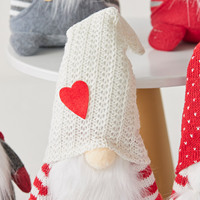 Lot de Poupées Gnomes de Noël Nordiques en Peluche, Ensemble Couple, Chapeau Pointu Tricoté à Rayures Cœur, Ornement de Table en Gros