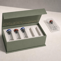 Boîte rigide magnétique de luxe personnalisée en forme de livre avec insert en mousse EVA prédécoupée pour l'emballage de flacons de peptides cosmétiques, logo personnalisé
