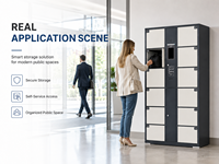 Casier de rangement intelligent à 12 compartiments avec reconnaissance faciale et serrure à clé, étanche, pour entreprises de location, centres commerciaux, bureaux, halls d'entrée 2026