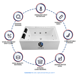 Vasca da Bagno Idromassaggio di <span class=keywords><strong>Lusso</strong></span> in Acrilico Bianco per 2 Persone, 1800mm, per Interni, con Funzione Massaggio e Spa - Product Image 5