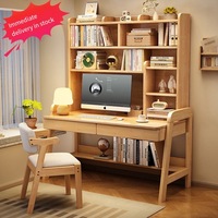 Bureau et chaise d'ordinateur en bois massif Home Study Bedroom Dining Chair Computer Desk Study Table