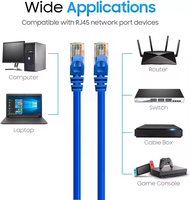 Kabel Patch Ethernet LAN UTP Cat6 Outdoor KECHENG BP-802, Kabel Jaringan Tembaga RJ45, Selubung PVC, 4P Twisted Pair