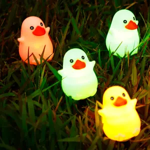 Lay Flat Duck Penguin Solar Decorative Lights Outdoor Waterproof Multi Color Lawn Garden Lights For Patio Lawn Christmas Decor