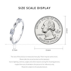 Fábrica 925 Sterling Silver Square Cubic Zirconia Anel para As Mulheres Fine Jewelry Moda Geometric <span class=keywords><strong>Promise</strong></span> Moda Anel BRS256 - Product Image 6