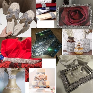 3Cm Glitter <span class=keywords><strong>Resin</strong></span> Berlian Imitasi Pita Trim Hot Fix Strass Rantai Banding Kristal Pita Strip untuk Gaun Pengantin Applique Pakaian - Product Image 6