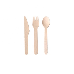 Chinese Factory Wholesale biodegradable 3 in 1 Wooden disposable Spoon Knife Fork Set
