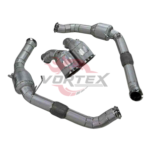 ท่อดาวน์ไปป์และท่อด้านหน้า200กระแสน้ำวนไหลสูงสำหรับท่อไอเสียประสิทธิภาพ976ของปอร์เช่พานาเมร่าพร้อมระบบป้องกันความร้อนแบบบูรณาการ - Product Image 4