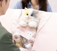 Sac à dos en peluche chat mignon personnalisé, sac d'école en peluche doux, léger, OEM ODM, vente en gros d'usine