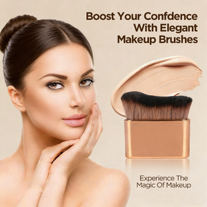 Pinceaux <span class=keywords><strong>de</strong></span> maquillage modernes personnalisés avec logo pour <span class=keywords><strong>fond</strong></span> <span class=keywords><strong>de</strong></span> <span class=keywords><strong>teint</strong></span>, pinceaux plats grands végétaliens pour le corps, pinceaux à <span class=keywords><strong>poudre</strong></span> scintillante et autobronzante – Vente en gros - Product Image 3