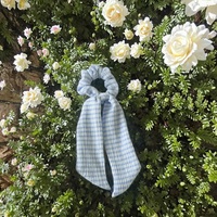 Nouvelle arrivée Blue Series Ponytail Chouchous en tissu fait à la main Bandes de caoutchouc Accessoires de cheveux de fée pour femmes/filles Usage quotidien