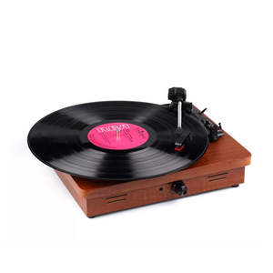 Tocadiscos de Vinilo de Madera en Oferta con Altavoces, Bluetooth, USB, Radio FM, Tocadiscos Vintage Personalizado, Reproducción de 3 Velocidades, Decoración de Audio para el Hogar - Product Image 3