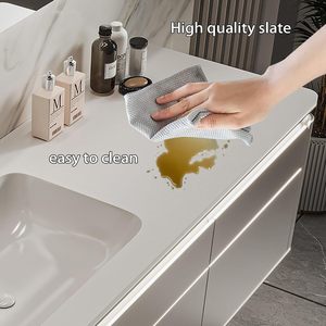 Meuble-lavabo mural <span class=keywords><strong>de</strong></span> <span class=keywords><strong>salle</strong></span> <span class=keywords><strong>de</strong></span> <span class=keywords><strong>bain</strong></span> moderne <span class=keywords><strong>de</strong></span> luxe en PVC, personnalisable en gros, avec lavabo intégré et <span class=keywords><strong>miroir</strong></span> intelligent LED anti-buée rétroéclairé - Product Image 4