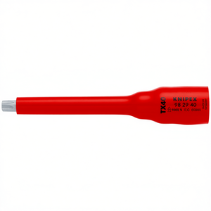 Clé à douille de qualité industrielle Knipex, embout de 1/4 po, poignée droite, TX40, isolée 1000 V, garantie de 3 ans, fabriquée en République tchèque - Product Image 2