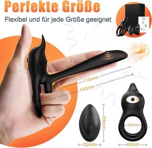 Anillo de bloqueo de esperma Control remoto Bloqueo eléctrico Anillo de esperma Estimulación de silicona Parejas Compartir Anillo vibrador - Product Image 3