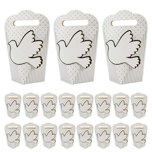 Caja de Regalo Blanca con Borde Dorado en Relieve para Empaque, Caja de <span class=keywords><strong>Dulces</strong></span> para Boda, Bautizo, Recuerdo, Caja de Regalo Artesanal - Product Image 6
