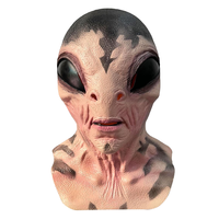 Masque Alien Effrayant en Latex Réaliste, Masques Visage OVNI pour Halloween, Anniversaire, Noël, Carnaval, Cosplay, Accessoires de Fête, Écologique et Réutilisable