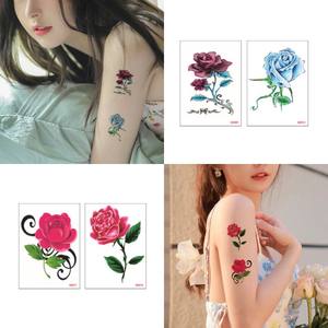Pegatinas de Tatuajes Temporales Personalizadas a Prueba de Agua con Diseño de Rosas 3D para Mujeres, Aplicación en Papel para el Cuerpo, Modelo para Brazo Número QX 10x7cm Jiangmei - Product Image 2