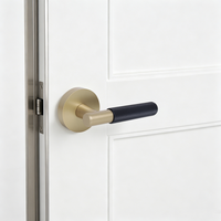 Manijas de Puerta de Estilo Americano Negras para Interiores, Juego de Manijas con Cerradura para Puertas de Madera, Venta al Por Mayor de Fábrica