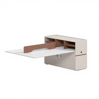 Poste de travail de bureau individuel moderne en bois avec cloison de séparation et table, ensemble de mobilier pour employés, vente en gros