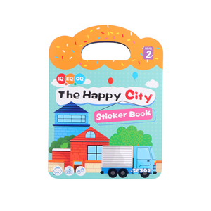 Livres d'autocollants réutilisables pour enfants, activités de voyage pour tout-petits avec des thèmes Ferme, Ville, Dinosaures, Happy Zoo, Chantier, Animaux marins - Product Image 5