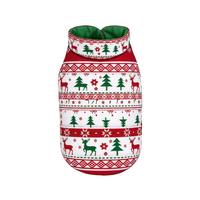 Manteau de Noël pour animaux de compagnie, veste en tricot pour animaux de compagnie, motif cerf et sapin rouge et vert pour chiens et chats