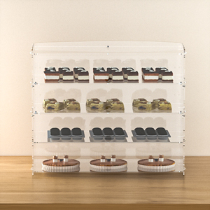 Tùy chỉnh OEM/ODM <span class=keywords><strong>4</strong></span> <span class=keywords><strong>Tier</strong></span> rõ ràng Acrylic bánh Tủ bánh Pastry hiển thị trường hợp cho bánh rán bánh cookie thực phẩm nướng hiển thị rõ ràng - Product Image 5