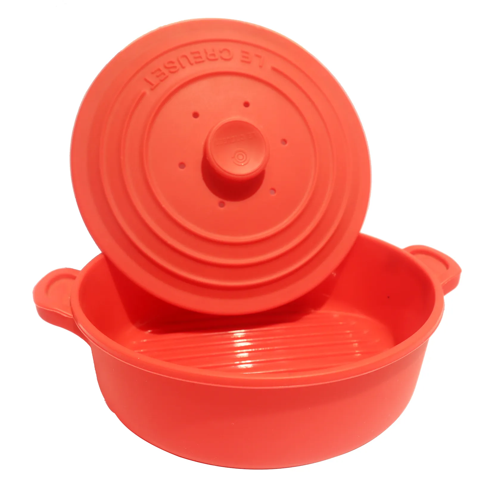 Heat Resistant Silicone Microwave Steamer With Lid Round Collapsible Silicone Steamer Pot for Cooking