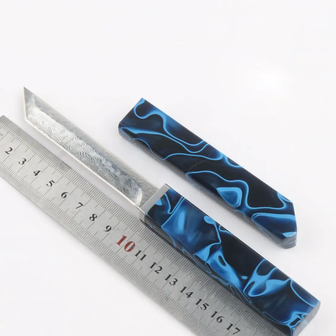 Couteau d'extérieur de vente chaude couteau utilitaire portable en acier damas couteau de camping droit avec manche en acrylique