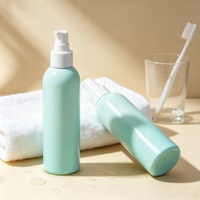 Vente en gros de flacons cylindriques en plastique PET de 200 ml, emballage cosmétique de luxe vide pour les soins de la peau, bouchon à vis avec impression à l'écran