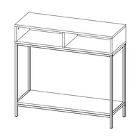Table console contemporaine avec 2 étagères et rangement pour salon, chambre à coucher, hôpital - Bureau en bois de haute qualité