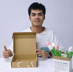 Scatola <span class=keywords><strong>di</strong></span> cartone con Logo personalizzato scatola <span class=keywords><strong>di</strong></span> spedizione in cartone marmo bianco rosa scatola postale personalizzata con stampa Logo - Product Image 4