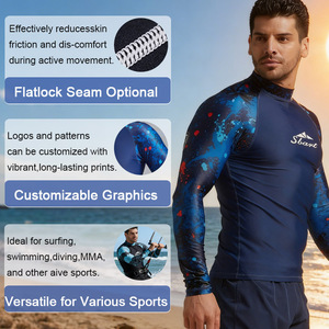 Mens Long Sleeve UV Protection Rash Guard OEM Custom <b>Surf</b> Shirt for Watersports - Product Image 3