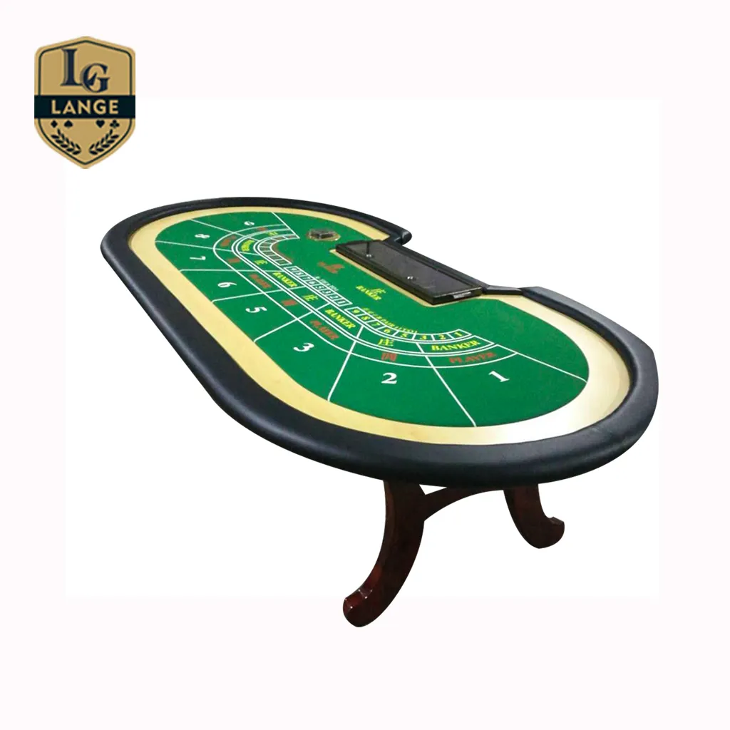 De Madera de moda H pierna Baccarat mesas de Poker con verde de la Mesa