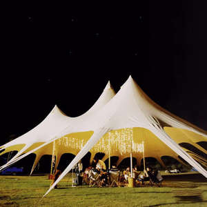 Toldo de Lona Impermeable Extra Grande con <span class=keywords><strong>Tres</strong></span> <span class=keywords><strong>Picos</strong></span>, Tipo Lotus, con Bolsa para Poste, para Acampar al Aire Libre - Product Image 3