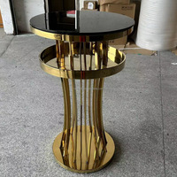 Table de bar ronde en acier inoxydable doré utilisée pour le mariage au design moderne et de luxe