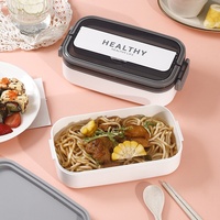 Boîte à repas portable de haute qualité avec compartiments, compatible micro-ondes, pour étudiants et employés de bureau, emballée en carton