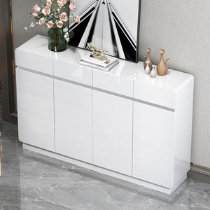 Meuble à chaussures laqué blanc minimaliste moderne pour entrée et couloir - Product Image 3