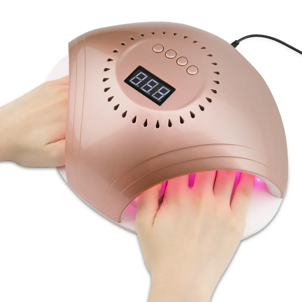 weiße/rosa goldene uv-lampe grasschutzzertifizierung rotes licht zweihändig 48w 2-in-1 led nagellampe professioneller nageltrockner uv-led-lampe