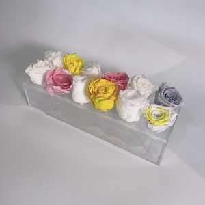 Caja de Flores Acrílica Moderna Transparente, Rosas Eternas Preservadas, Almacenamiento de Ramos, Decoración de Regalo Personalizable para San Valentín - Product Image 5
