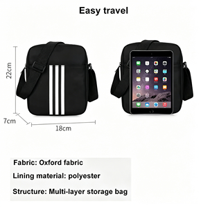 In Stock Oxford Men Shoulder Crossbody <b>Bag</b> Striped Multi Pocket Lightweight <b>Bag</b> For Office <b>Work</b> Short Trip Sports - Product Image 3